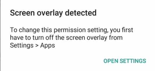 Superposición de pantalla detectada