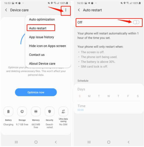 arreglar los teléfonos Samsung Android sigue reiniciándose
