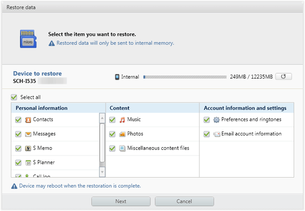 recuperar datos eliminados de Samsung Galaxy S20