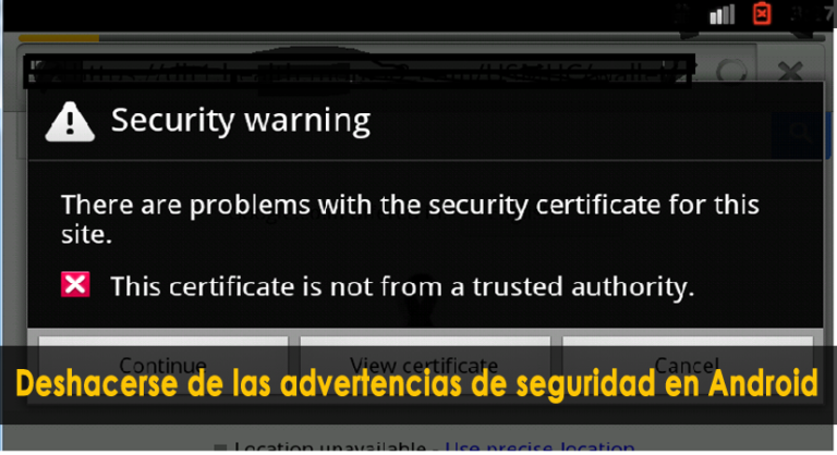 deshacerse de las advertencias de seguridad en Android