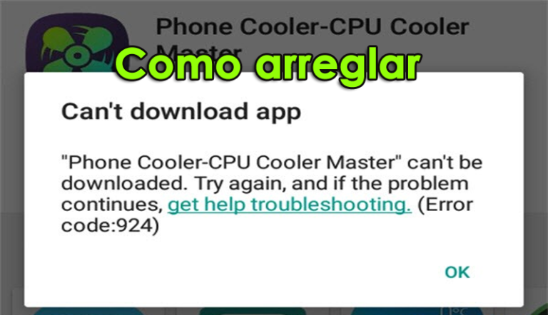corregir el error 924 en Google Play Store