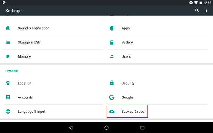 Android Tableta Datos Recuperación