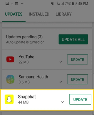 Snapchat no carga instantáneas