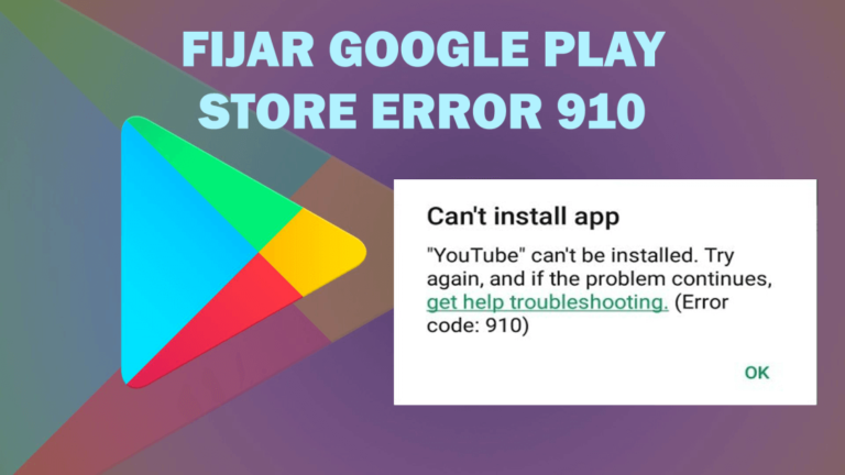 error 910 de Google Play Store en Android