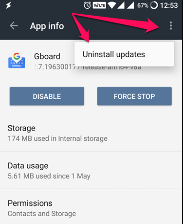 error de Gboard que no funciona en el dispositivo Android