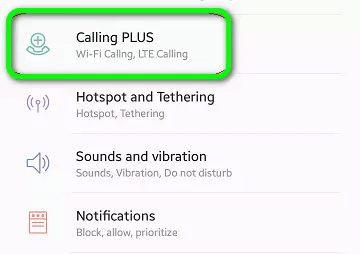 Habilite la red Wi-Fi en la configuración de llamadas Wi-Fi