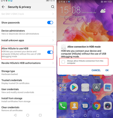 Huawei Hisuite No conectando