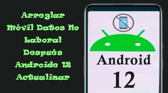 Arreglar Móvil Datos No Laboral Después Androide 12 Actualizar