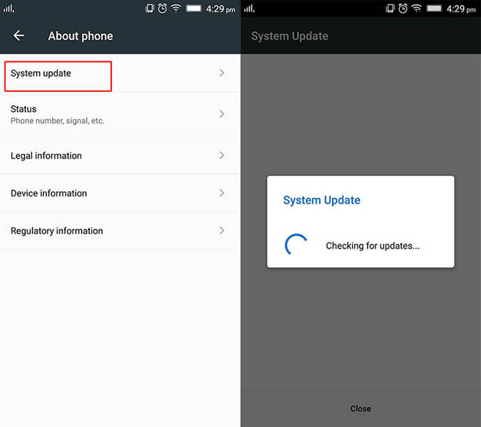 Actualización del sistema