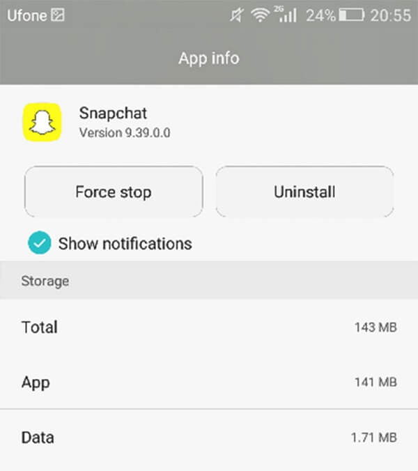 Vaya, algo salió mal Snapchat agregando amigo