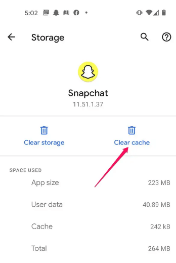pantalla negra de Snapchat con un punto verde