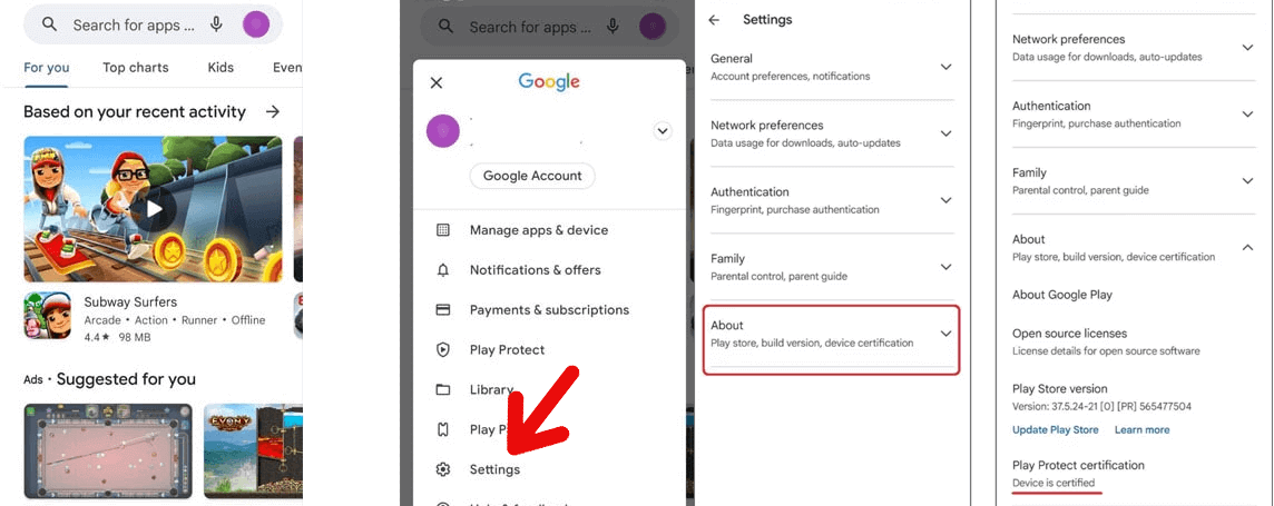 Verifique el estado de su certificación Play Protect