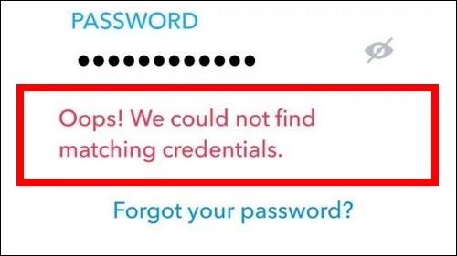 o corregir oops we couldn't find matching credentials