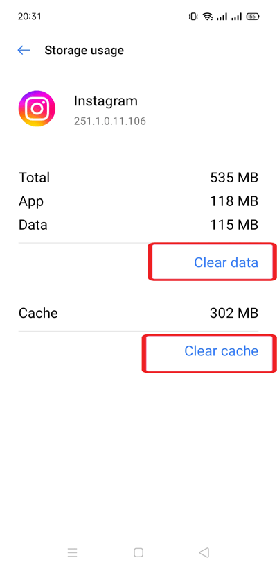 carretes de Instagram en Android no funcionan