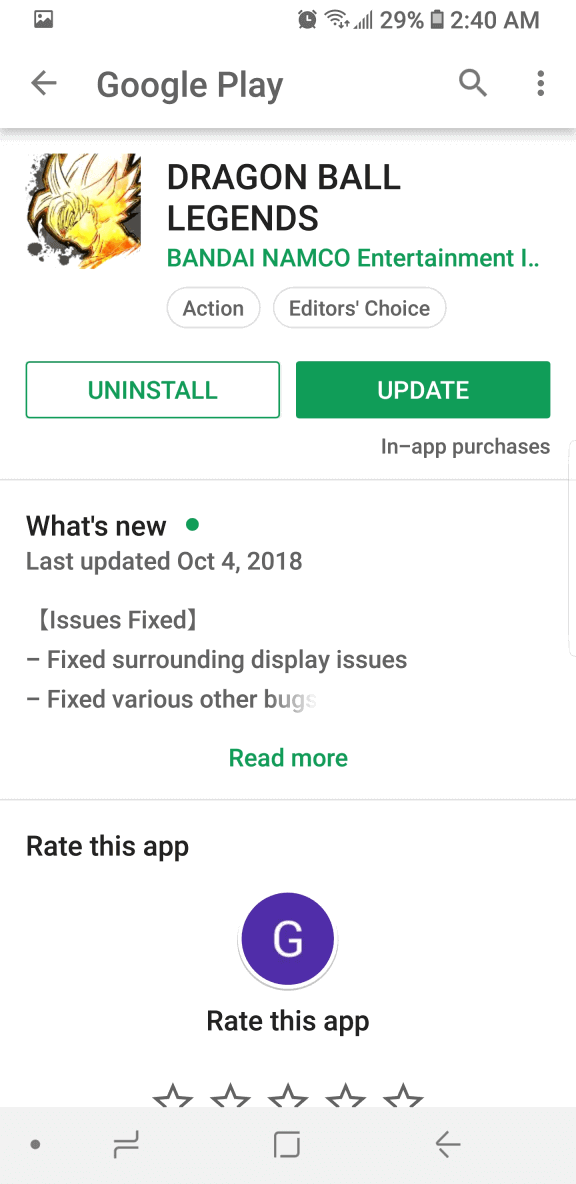 corregir códigos de error de Dragon Ball Legends en Android