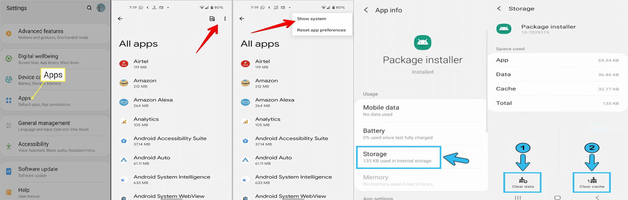 borre la caché del instalador de paquetes