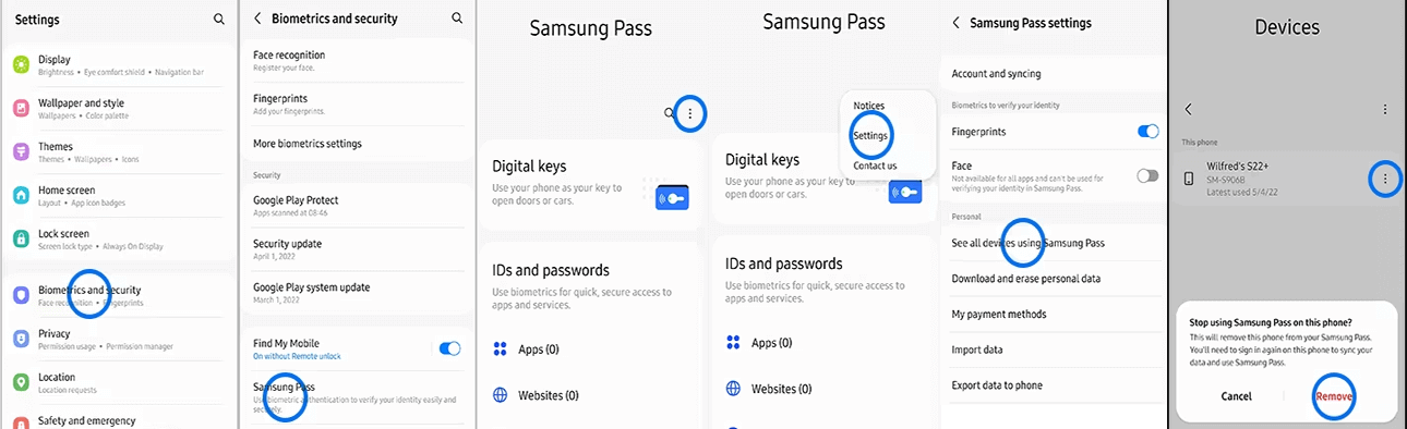 Cómo borrar los datos de Samsung Pass