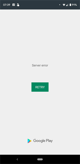 Server Error en Google Play Store Android