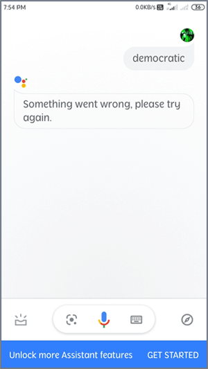 Google Assistant Algo salió mal. Inténtalo de nuevo error