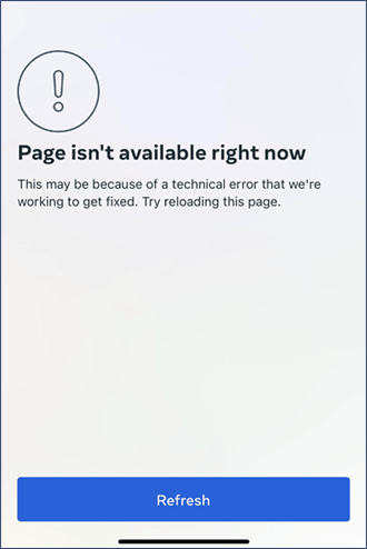 La página no está disponible en este momento