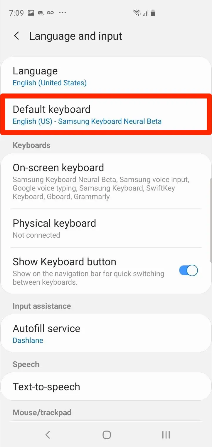 desactivar la autocorrección en Android