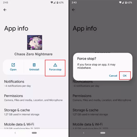 Chaos Zero Nightmare no funciona en Android