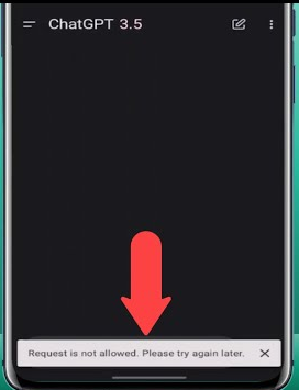 error ChatGPT Request Is Not Allowed